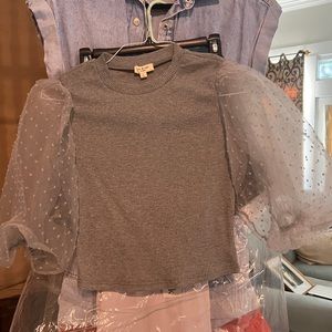 Sweater puff sleeve top